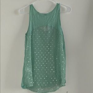 Aquamarine tank with gold details